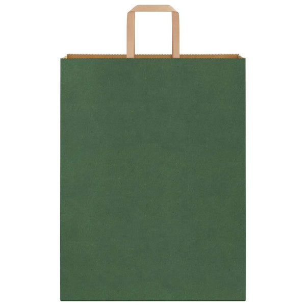 250 Grüne Papiertragetaschen mit Henkeln 32x12x42 cm