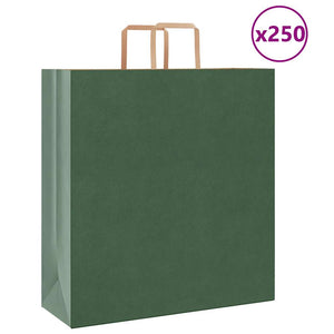Grüne Papiertragetaschen mit Henkeln, 250 Stk. 45x17x48 cm