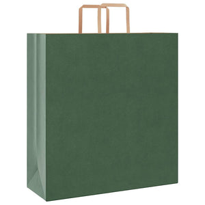 Grüne Papiertragetaschen mit Henkeln, 250 Stk. 45x17x48 cm