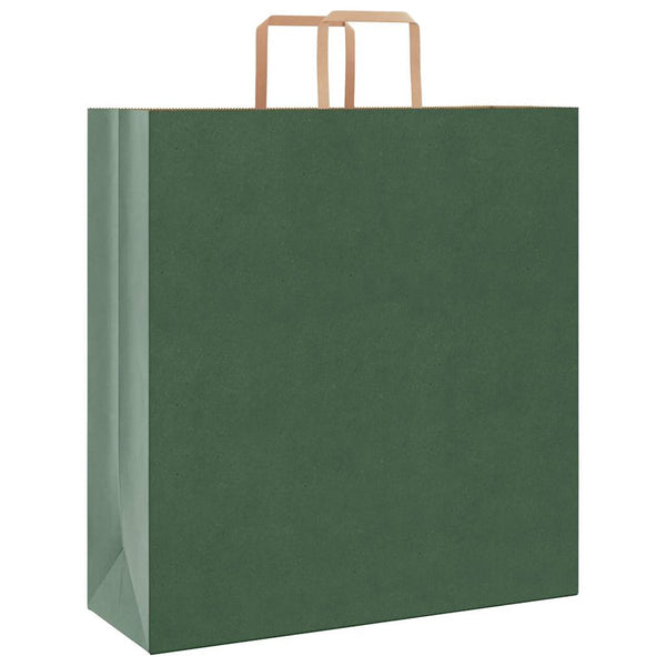 Grüne Papiertragetaschen mit Henkeln, 250 Stk. 45x17x48 cm