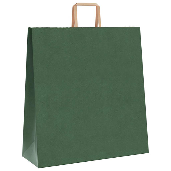 Grüne Papiertragetaschen mit Henkeln, 250 Stk. 45x17x48 cm