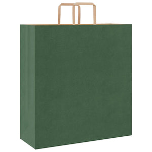 Grüne Papiertragetaschen mit Henkeln, 250 Stk. 45x17x48 cm