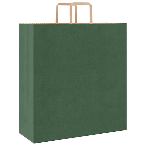 Grüne Papiertragetaschen mit Henkeln, 250 Stk. 45x17x48 cm