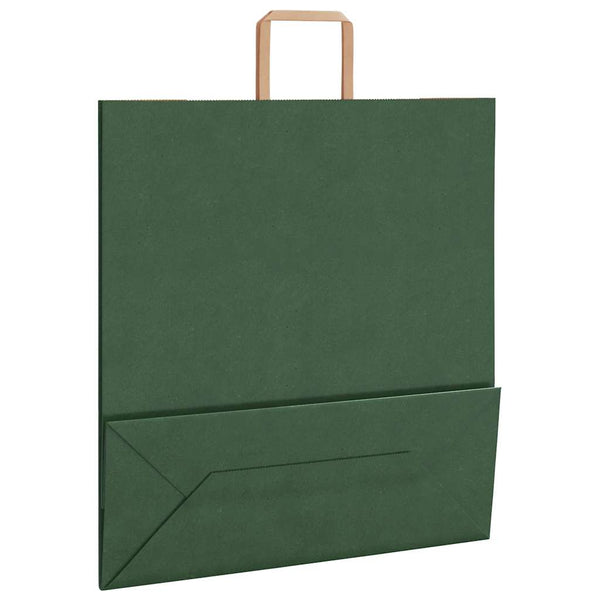 Grüne Papiertragetaschen mit Henkeln, 250 Stk. 45x17x48 cm