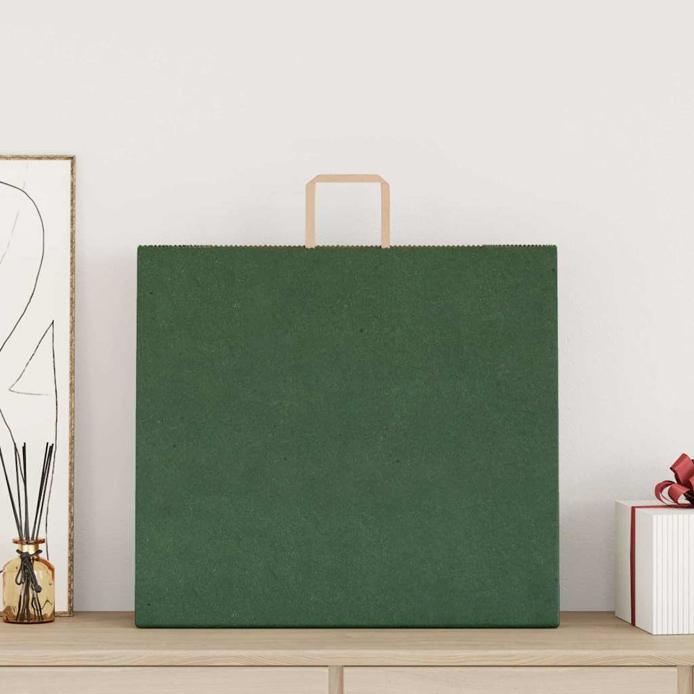 Grüne Papiertragetaschen mit Henkel, 250 Stk. 54x15x49 cm