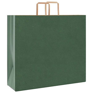 Grüne Papiertragetaschen mit Henkel, 250 Stk. 54x15x49 cm