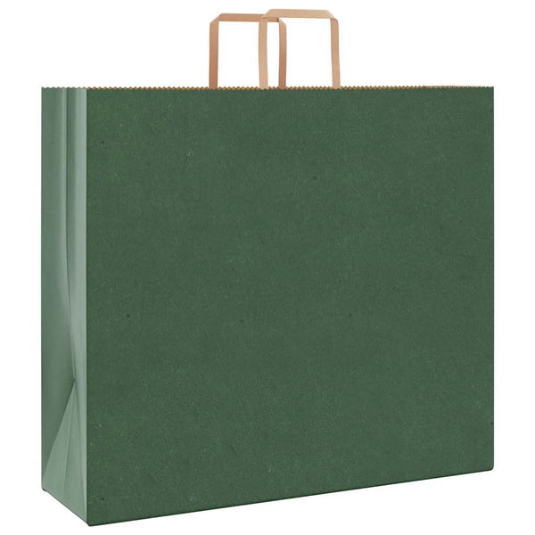 Grüne Papiertragetaschen mit Henkel, 250 Stk. 54x15x49 cm