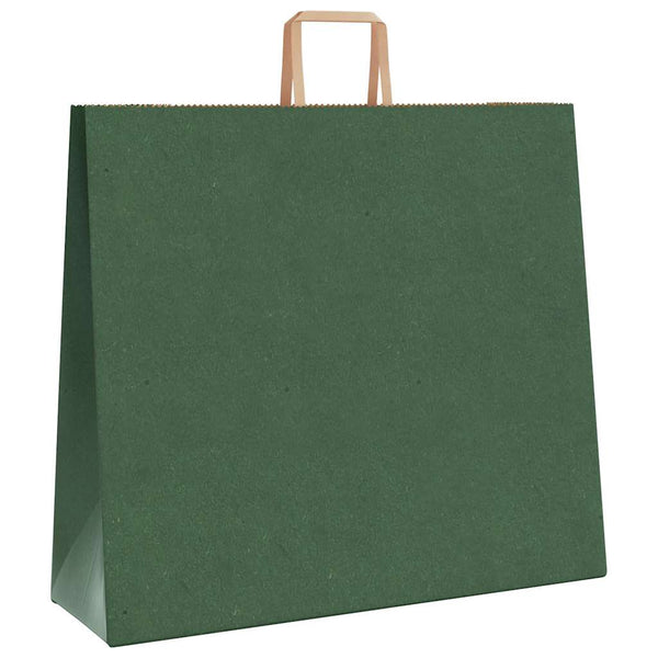 Grüne Papiertragetaschen mit Henkel, 250 Stk. 54x15x49 cm