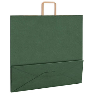 Grüne Papiertragetaschen mit Henkel, 250 Stk. 54x15x49 cm