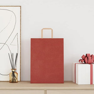 Rote Papiertragetaschen mit Henkel 26x12x35 cm, 250 Stk.