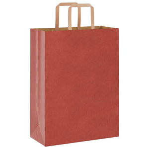 Rote Papiertragetaschen mit Henkel 26x12x35 cm, 250 Stk.
