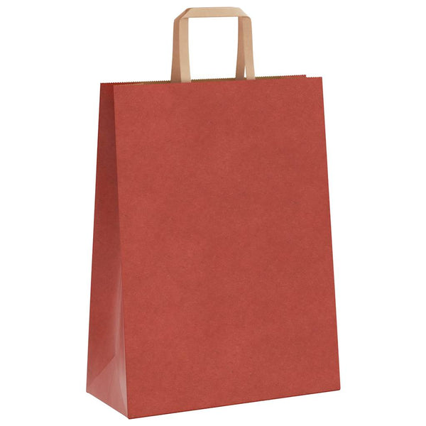 Rote Papiertragetaschen mit Henkel 26x12x35 cm, 250 Stk.