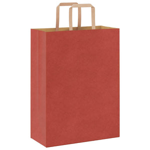 Rote Papiertragetaschen mit Henkel 26x12x35 cm, 250 Stk.