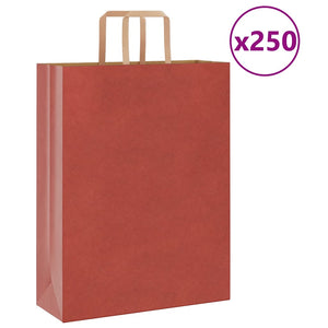 Rote Papiertragetaschen mit Henkel, 250 Stk. 32x12x42 cm