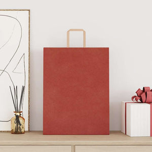 Rote Papiertragetaschen mit Henkel, 250 Stk. 32x12x42 cm