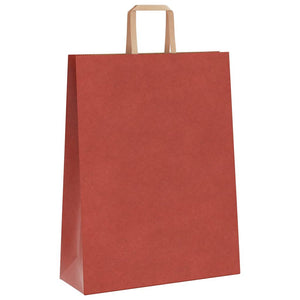 Rote Papiertragetaschen mit Henkel, 250 Stk. 32x12x42 cm