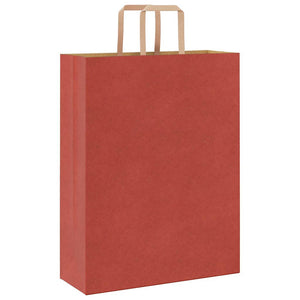 Rote Papiertragetaschen mit Henkel, 250 Stk. 32x12x42 cm