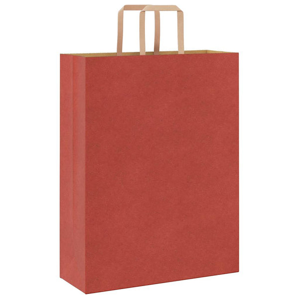 Rote Papiertragetaschen mit Henkel, 250 Stk. 32x12x42 cm