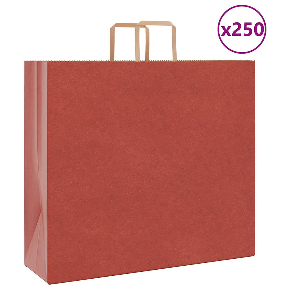 Rote Papiertragetaschen mit Henkel, 250 Stk.