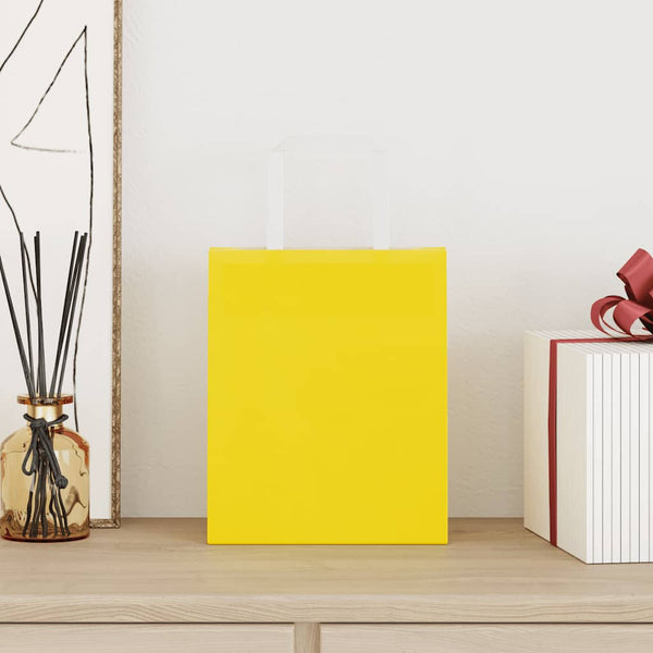Gelbe Papiertragetaschen mit Griff, 50 Stk. 18x8x22 cm