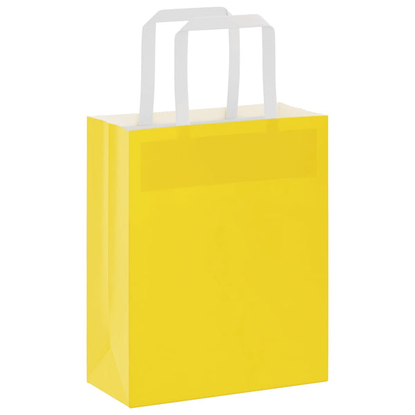Gelbe Papiertragetaschen mit Griff, 50 Stk. 18x8x22 cm
