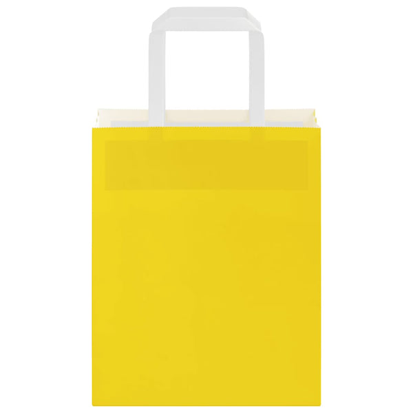 Gelbe Papiertragetaschen mit Griff, 50 Stk. 18x8x22 cm