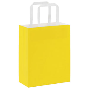 Gelbe Papiertragetaschen mit Griff, 50 Stk. 18x8x22 cm