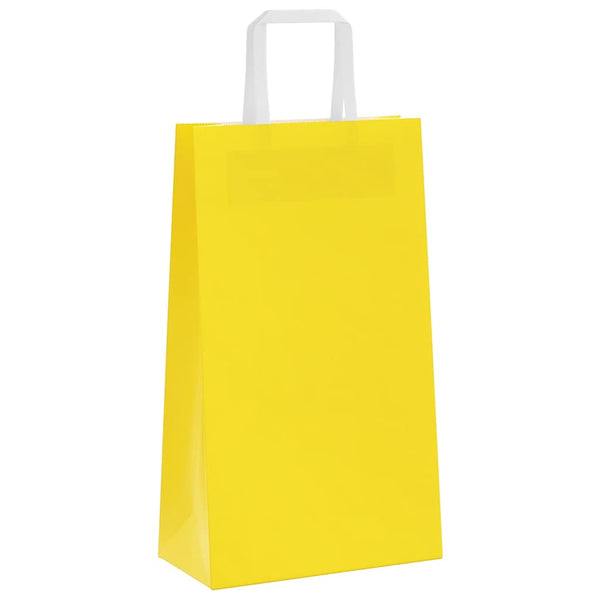 Gelbe Papiertragetaschen mit Henkel, 50 Stk.