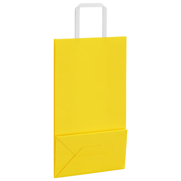 Gelbe Papiertragetaschen mit Henkel, 50 Stk.