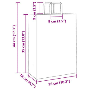 Gelbe Papiertragetaschen mit Henkeln, 50 Stk. 26x12x35 cm