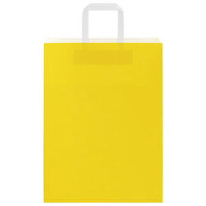 Gelbe Papiertragetaschen mit Henkeln, 50 Stk. 26x12x35 cm