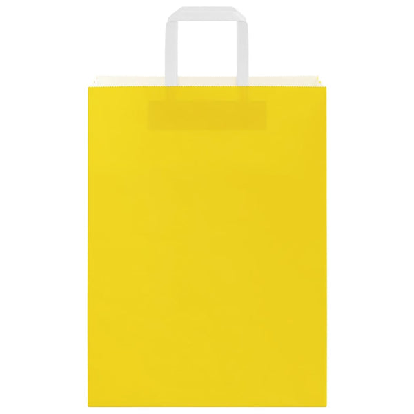 Gelbe Papiertragetaschen mit Henkeln, 50 Stk. 26x12x35 cm