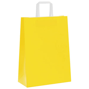 Gelbe Papiertragetaschen mit Henkeln, 50 Stk. 26x12x35 cm