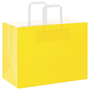 Gelbe Papiertragetaschen mit Henkel, 50 Stk. 32x17x25 cm