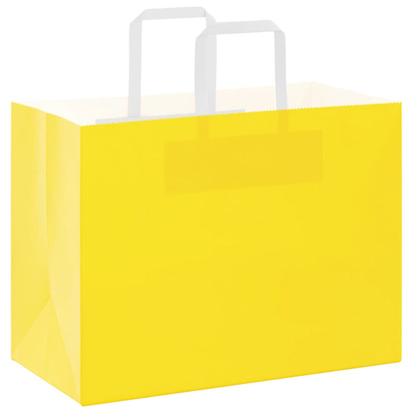 Gelbe Papiertragetaschen mit Henkel, 50 Stk. 32x17x25 cm