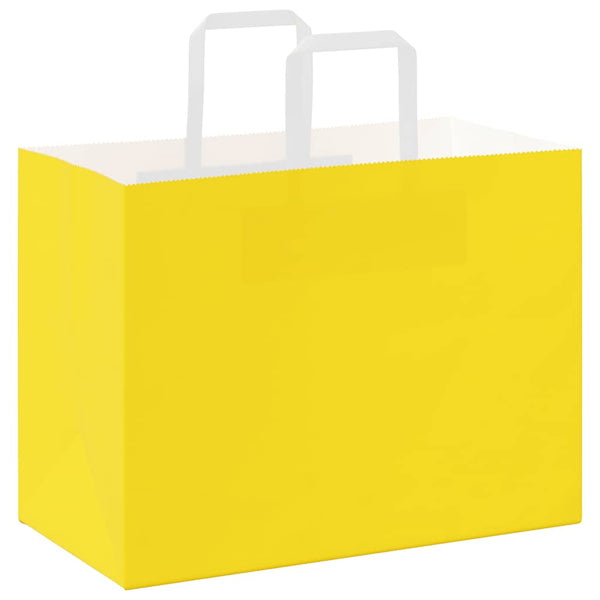 Gelbe Papiertragetaschen mit Henkel, 50 Stk. 32x17x25 cm
