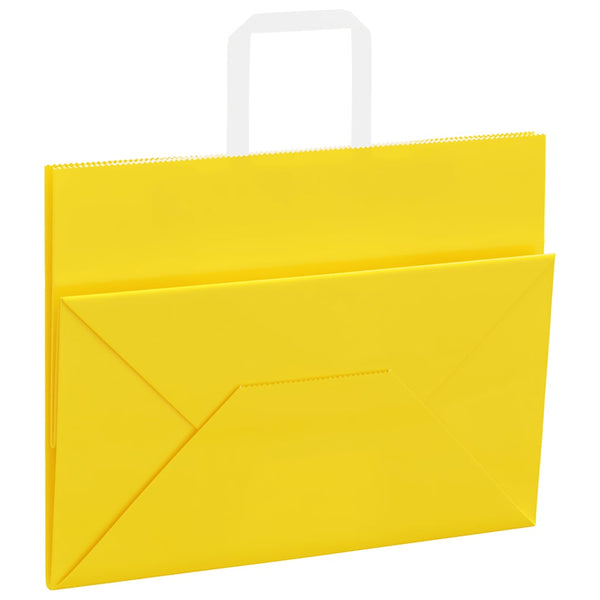 Gelbe Papiertragetaschen mit Henkel, 50 Stk. 32x17x25 cm