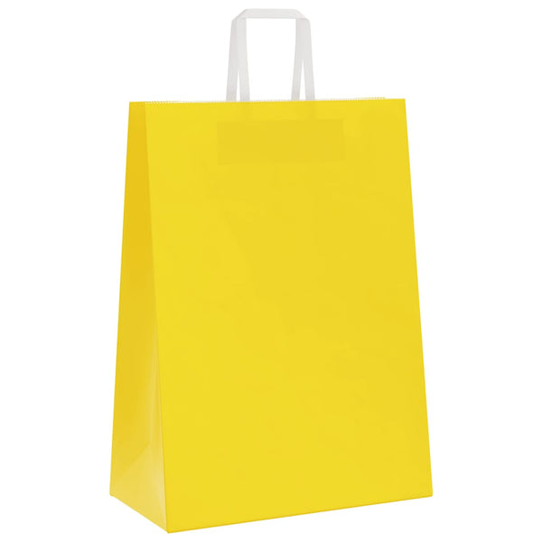 Gelbe Papiertragetaschen mit Henkeln, 50 Stk.
