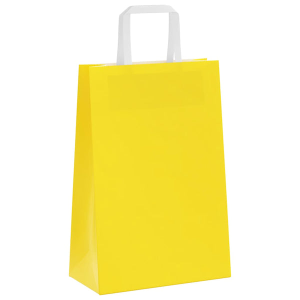 Gelbe Papiertragetaschen mit Henkeln, 250 Stk.