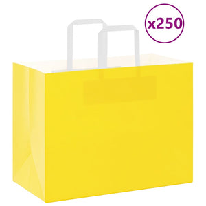 Gelbe Papiertragetaschen mit Griff, 250 Stk. 32x17x25 cm
