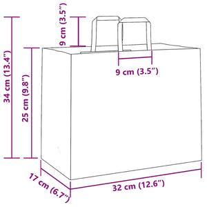 Gelbe Papiertragetaschen mit Griff, 250 Stk. 32x17x25 cm