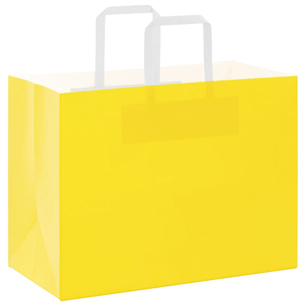 Gelbe Papiertragetaschen mit Griff, 250 Stk. 32x17x25 cm