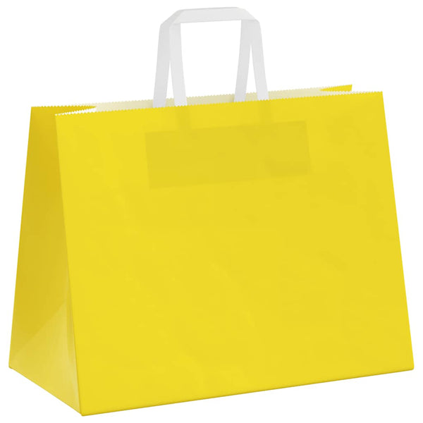 Gelbe Papiertragetaschen mit Griff, 250 Stk. 32x17x25 cm