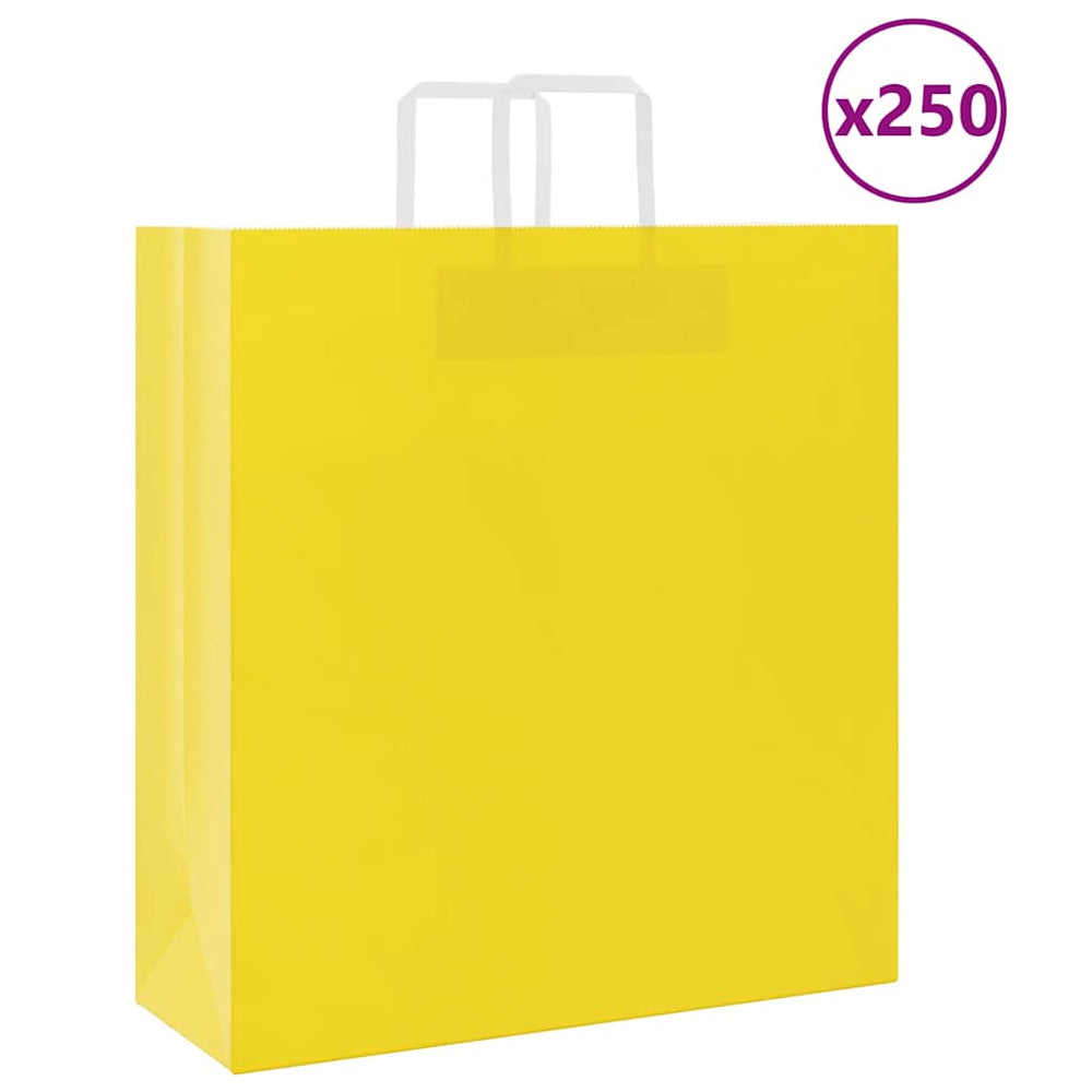 Gelbe Papiertragetaschen mit Henkeln, 250 Stk. 45x17x48 cm