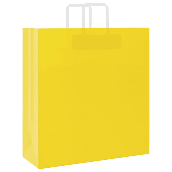 Gelbe Papiertragetaschen mit Henkeln, 250 Stk. 45x17x48 cm