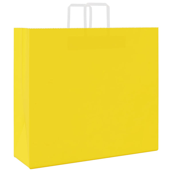 Gelbe Papiertragetaschen mit Henkel, 250 Stk. 54x15x49 cm