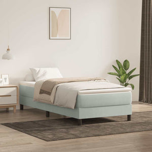 Boxspringbett Hellgrau 80x210 cm Samt Ohne Matratze