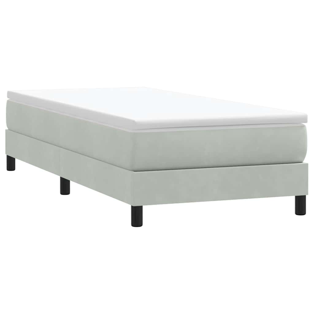 Boxspringbett Hellgrau 80x210 cm Samt Ohne Matratze