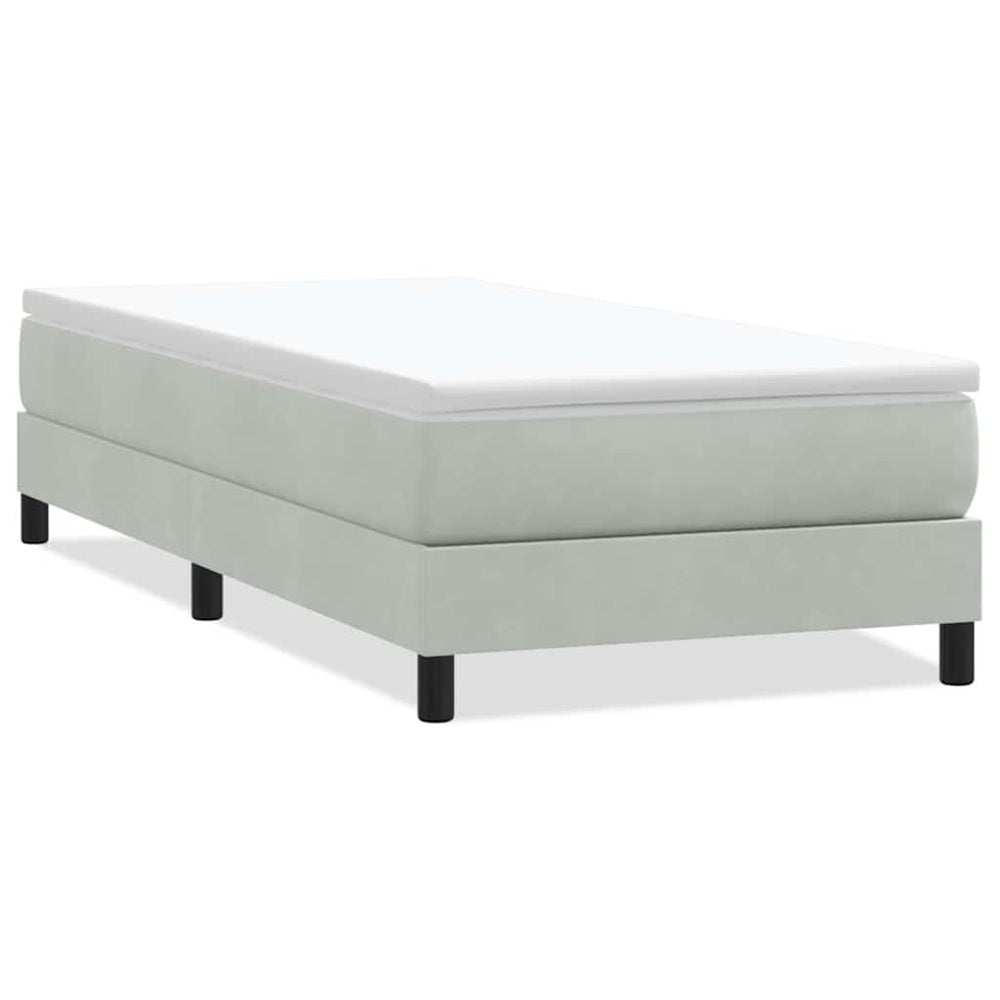 Boxspringbett 90x210 cm Hellgrau Samt