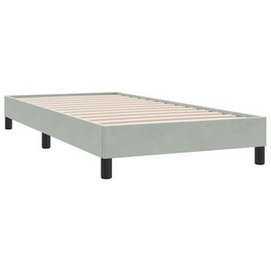 Boxspringbett 90x210 cm Hellgrau Samt